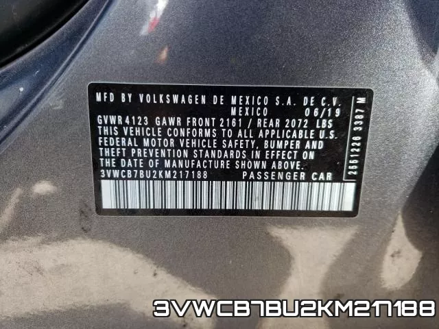 3VWCB7BU2KM217188 фото 2