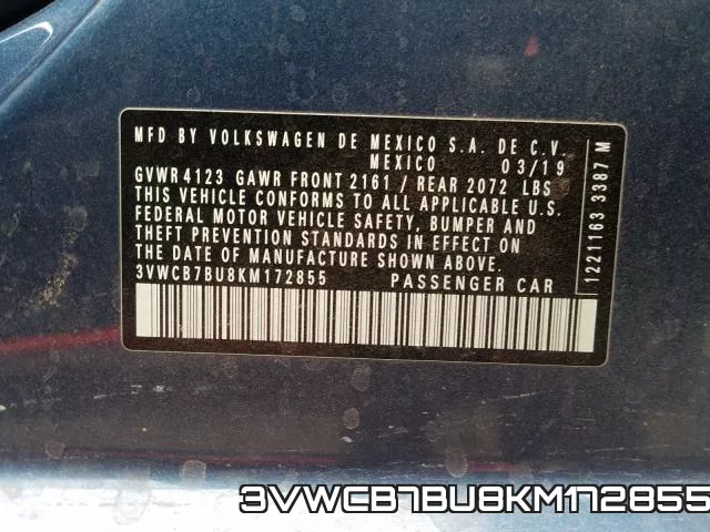 3VWCB7BU8KM172855 фото 2