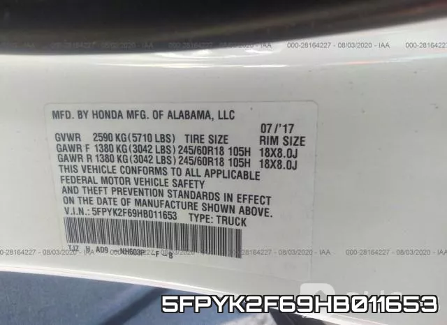 5FPYK2F69HB011653 фото 10