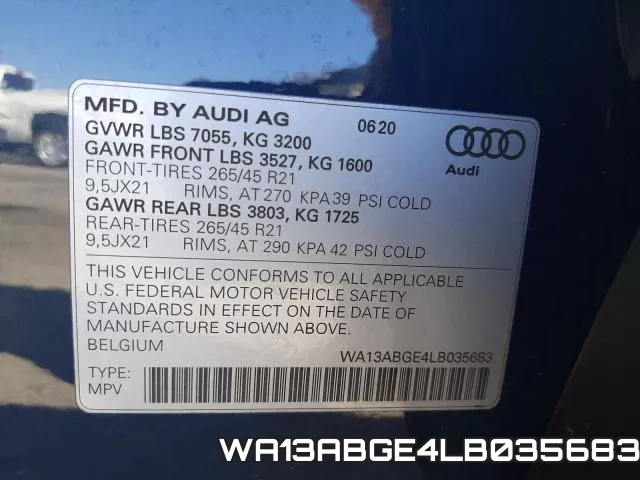WA13ABGE4LB035683 фото 2