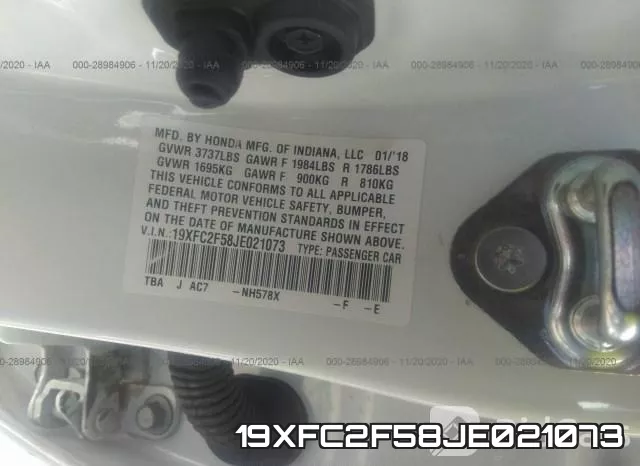 19XFC2F58JE021073 фото 10