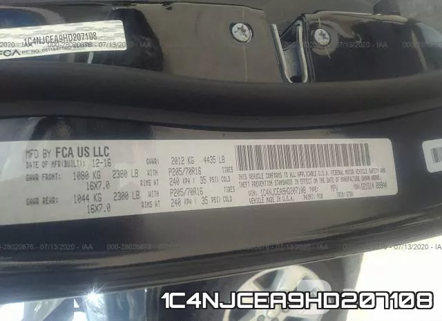 1C4NJCEA9HD207108 фото 10