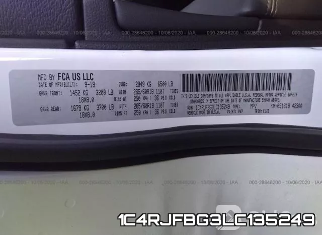 1C4RJFBG3LC135249 фото 10