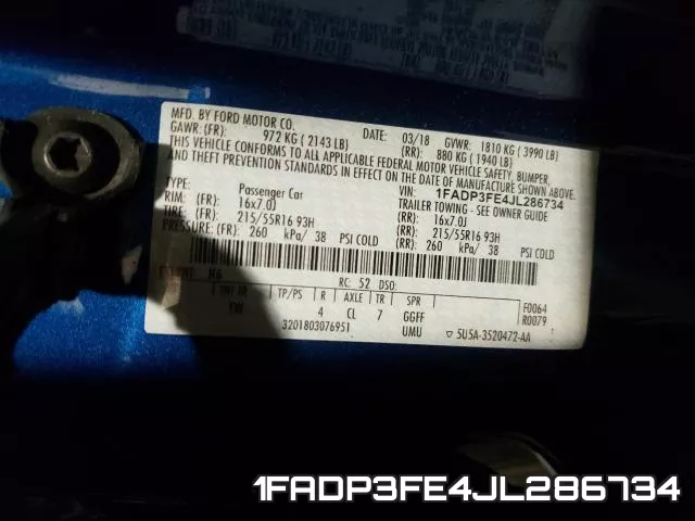 1FADP3FE4JL286734 фото 2