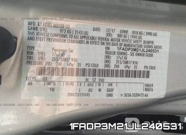 1FADP3M21JL240531 фото 9
