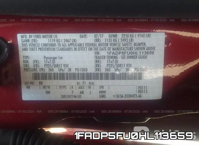 1FADP5FU0HL113659 фото 10