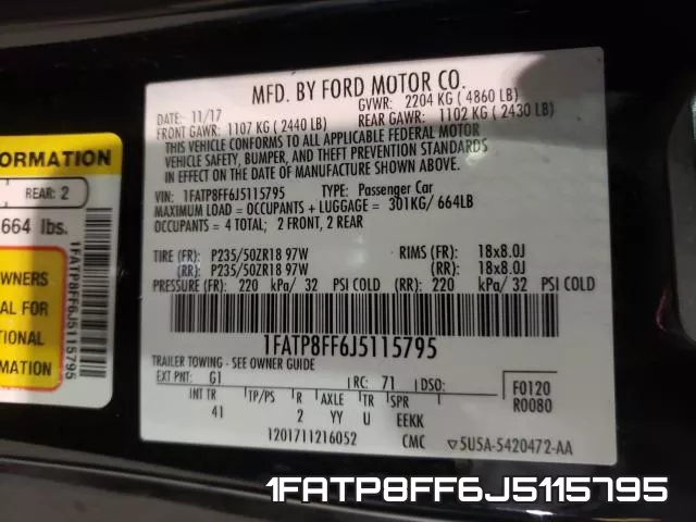 1FATP8FF6J5115795 фото 2