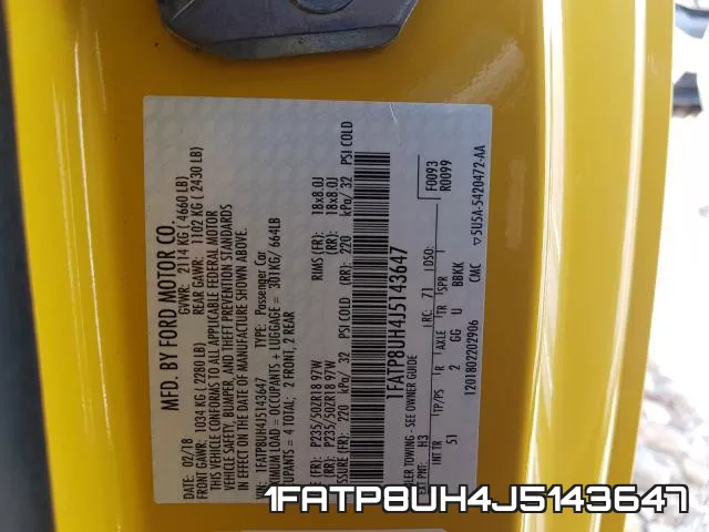 1FATP8UH4J5143647 фото 2