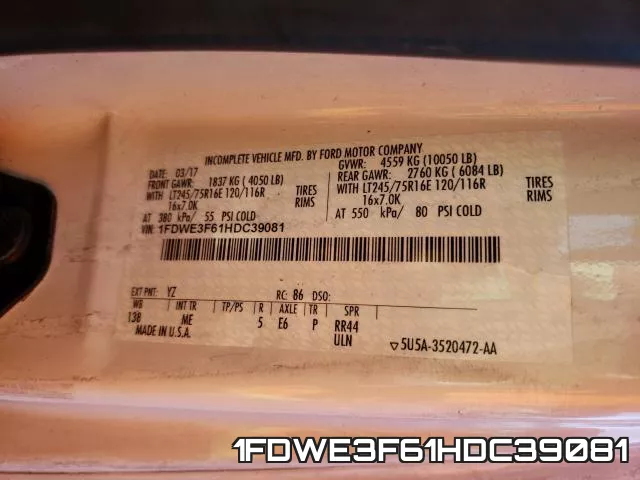 1FDWE3F61HDC39081 фото 2