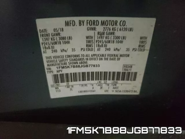 1FM5K7B88JGB77833 фото 2