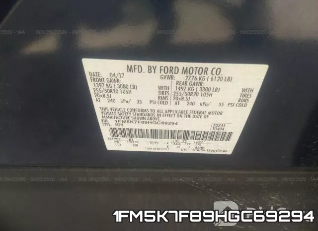 1FM5K7F89HGC69294 фото 10