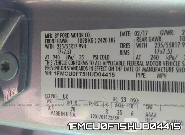1FMCU0F75HUD04415 фото 10