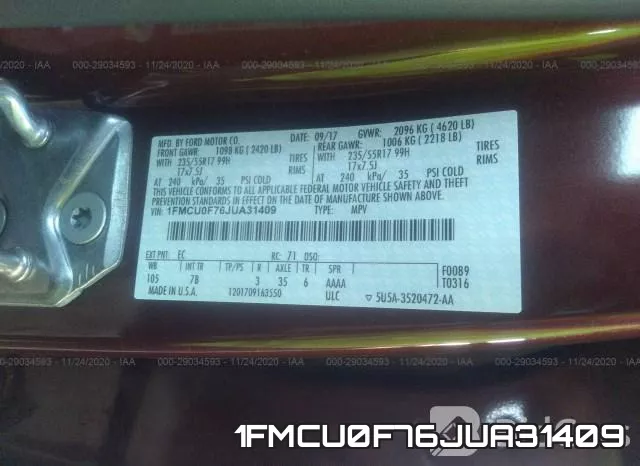 1FMCU0F76JUA31409 фото 10