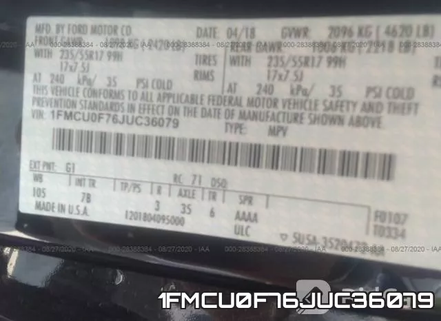 1FMCU0F76JUC36079 фото 10