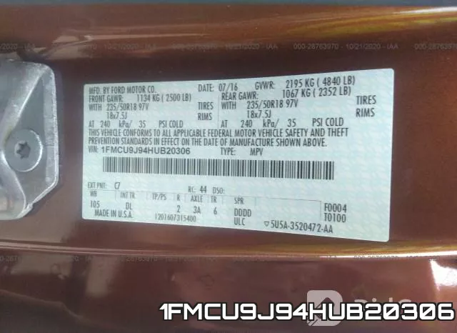 1FMCU9J94HUB20306 фото 9