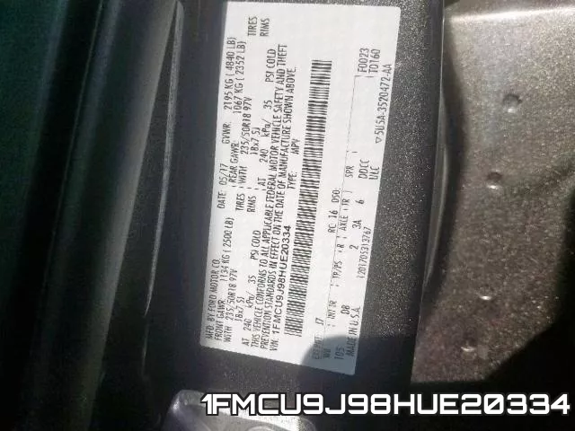 1FMCU9J98HUE20334 фото 2