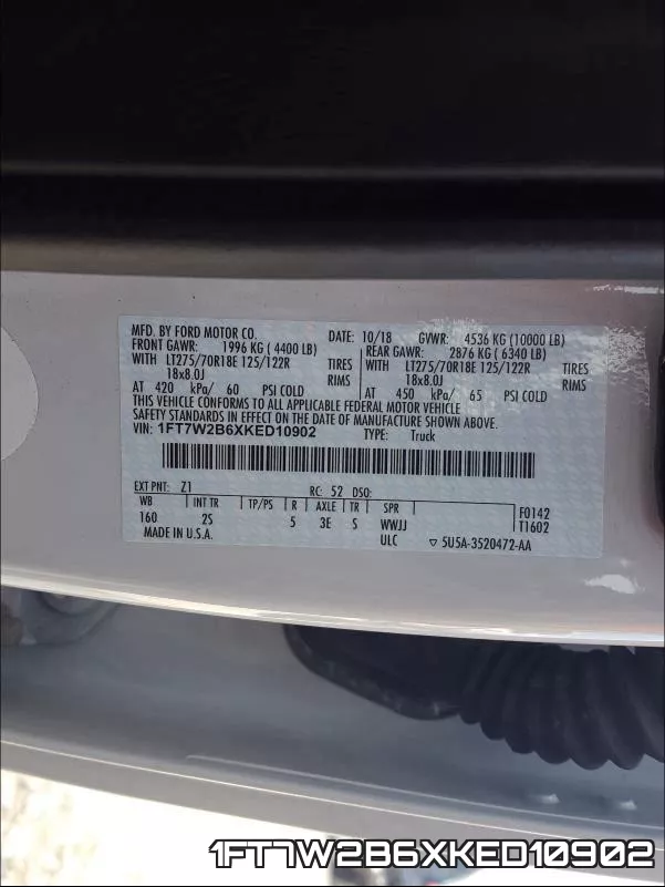 1FT7W2B6XKED10902 фото 2