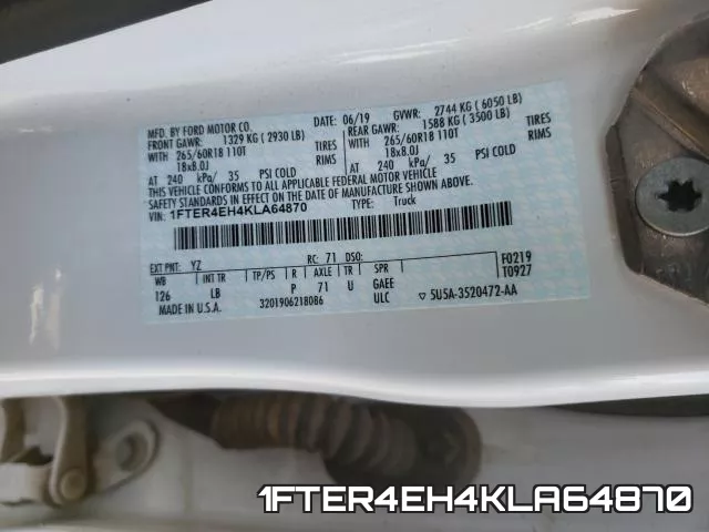 1FTER4EH4KLA64870 фото 2