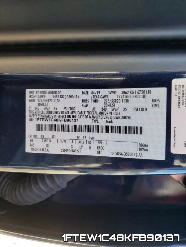 1FTEW1C48KFB90137 фото 2