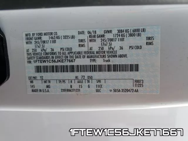 1FTEW1C56JKE77667 фото 2