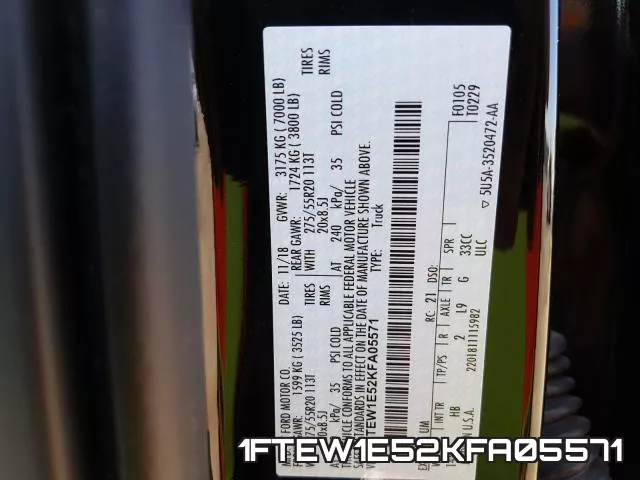 1FTEW1E52KFA05571 фото 2
