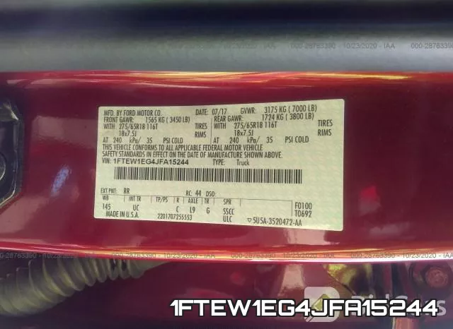 1FTEW1EG4JFA15244 фото 10