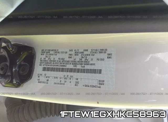 1FTEW1EGXHKC58963 фото 10
