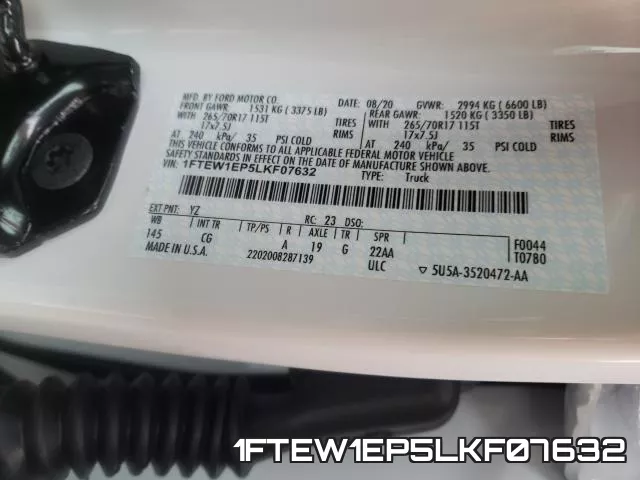 1FTEW1EP5LKF07632 фото 2