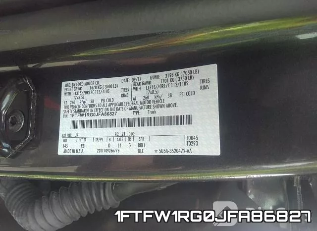 1FTFW1RG0JFA86827 фото 10