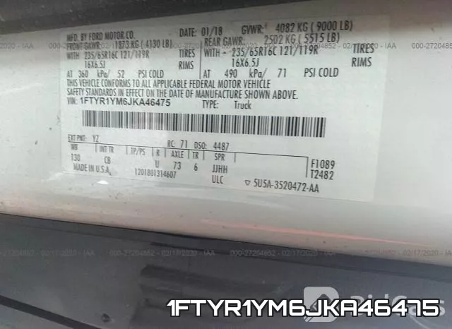 1FTYR1YM6JKA46475 фото 9