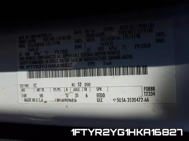 1FTYR2YG1HKA16827 фото 2
