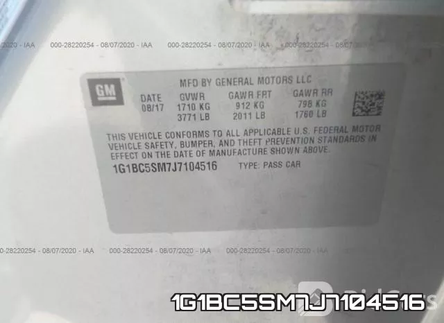 1G1BC5SM7J7104516 фото 9