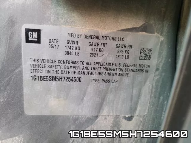 1G1BE5SM5H7254600 фото 2