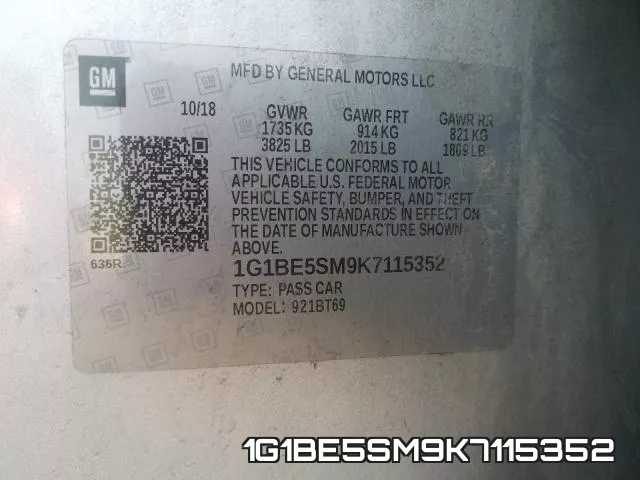 1G1BE5SM9K7115352 фото 2