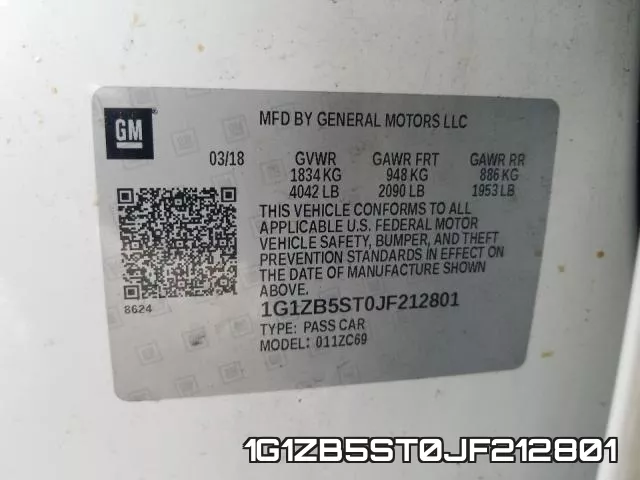 1G1ZB5ST0JF212801 фото 2