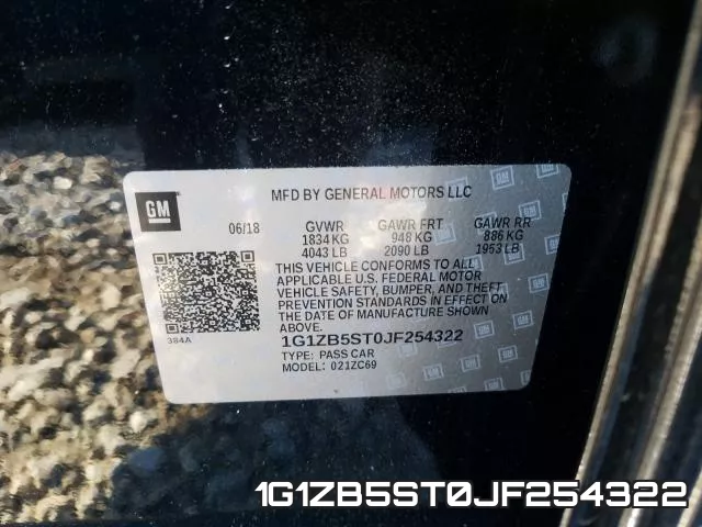 1G1ZB5ST0JF254322 фото 2