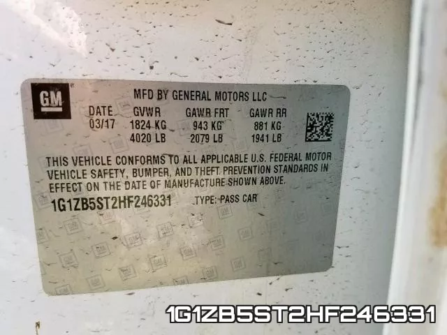 1G1ZB5ST2HF246331 фото 2
