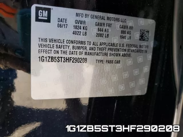 1G1ZB5ST3HF290208 фото 2