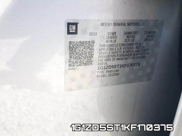 1G1ZD5ST1KF170375 фото 2