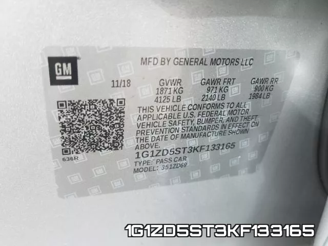 1G1ZD5ST3KF133165 фото 2