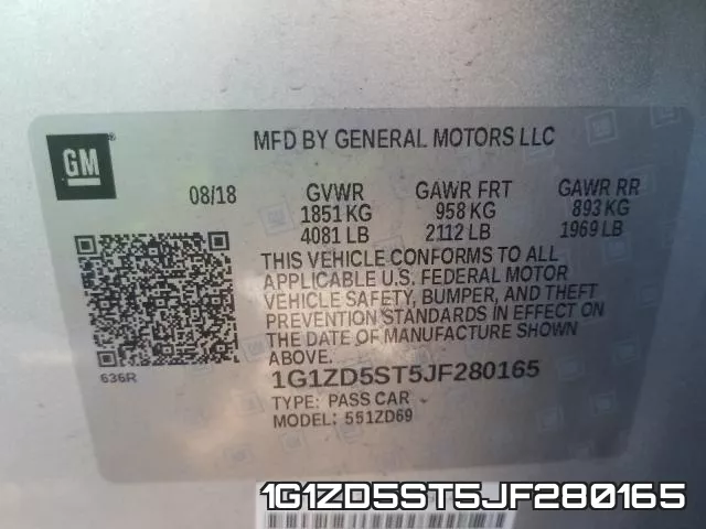 1G1ZD5ST5JF280165 фото 2