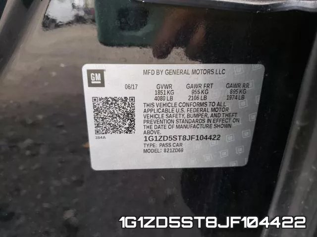 1G1ZD5ST8JF104422 фото 2