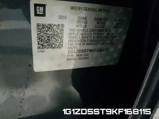 1G1ZD5ST9KF168115 фото 2