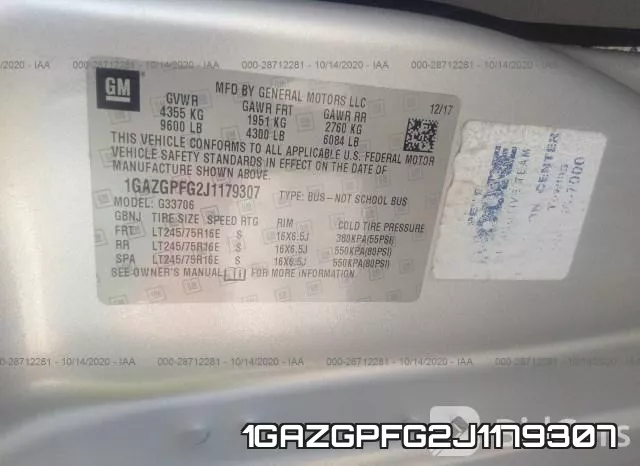 1GAZGPFG2J1179307 фото 10