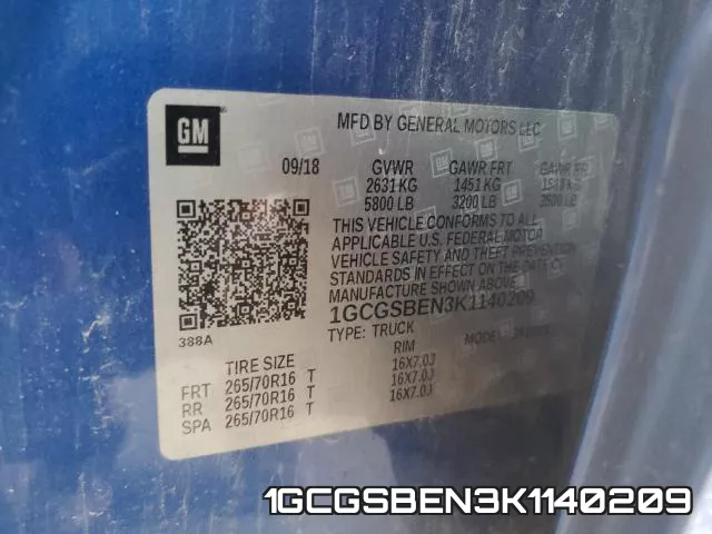 1GCGSBEN3K1140209 фото 2