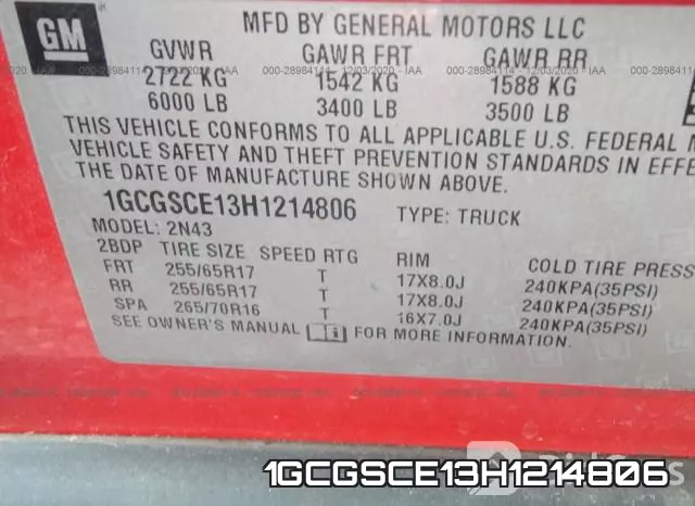 1GCGSCE13H1214806 фото 10