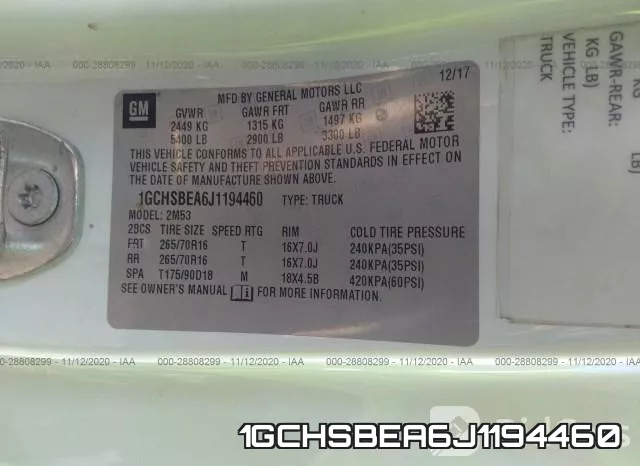 1GCHSBEA6J1194460 фото 10