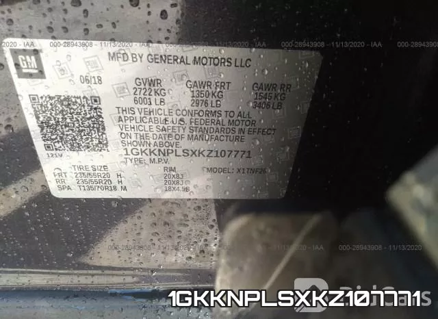 1GKKNPLSXKZ107771 фото 10