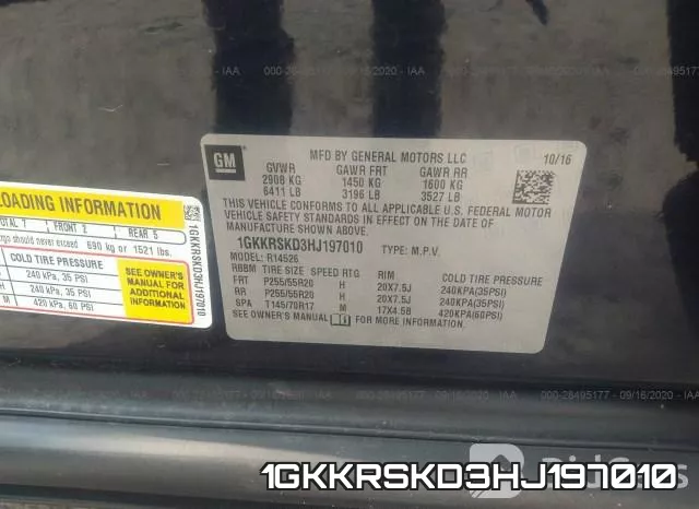 1GKKRSKD3HJ197010 фото 10