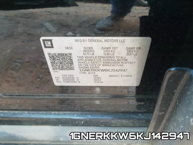 1GNERKKW6KJ142947 фото 2